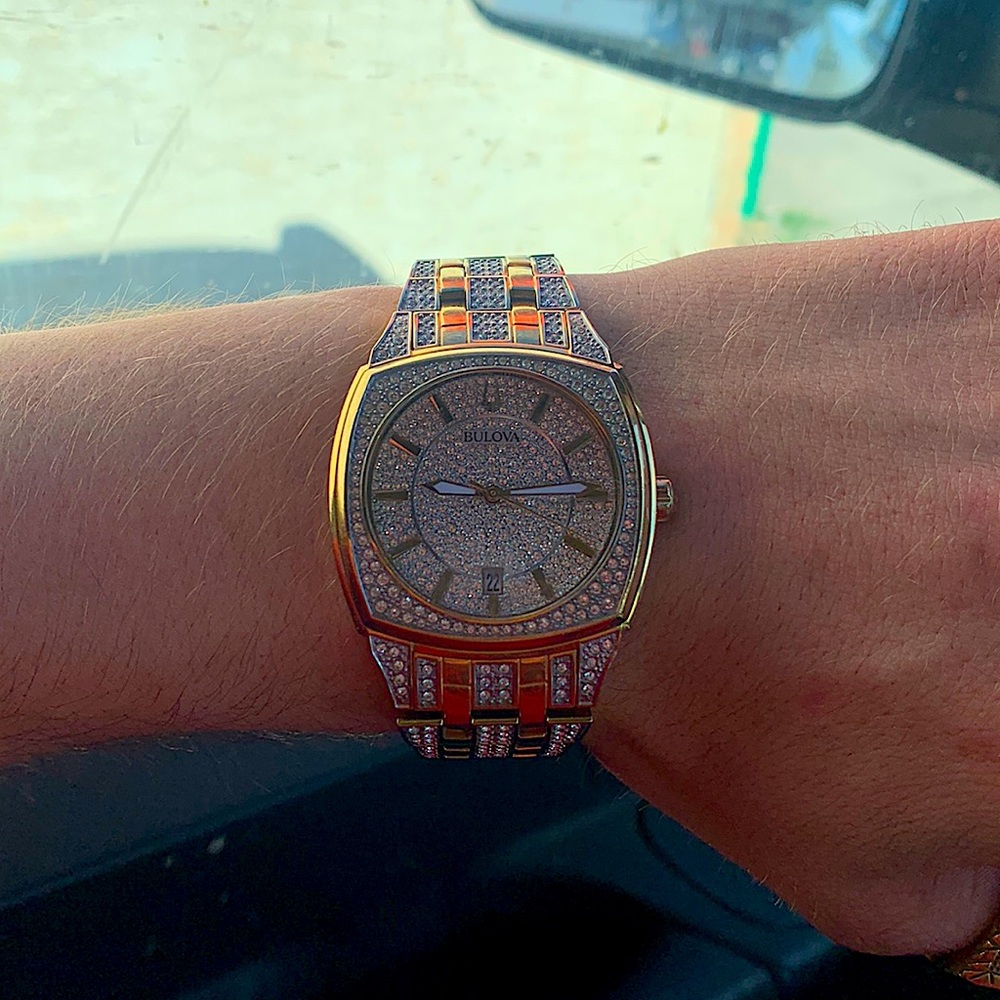 Bulova Phantom Crystal Watch Gold and Silver